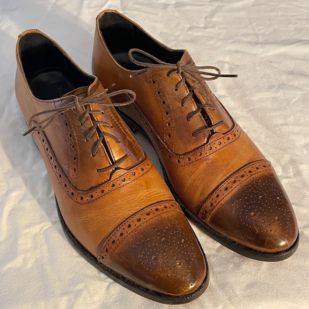 To Boot Two-Tone Brown Leather Oxfords